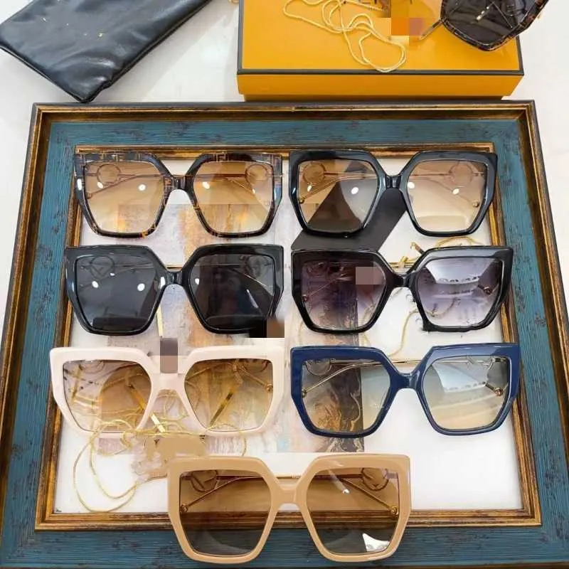 Lunettes de soleil de styliste à monture carrée F, Ins Star Network, populaires, même mode, lunettes de banlieue ff0410 22CC