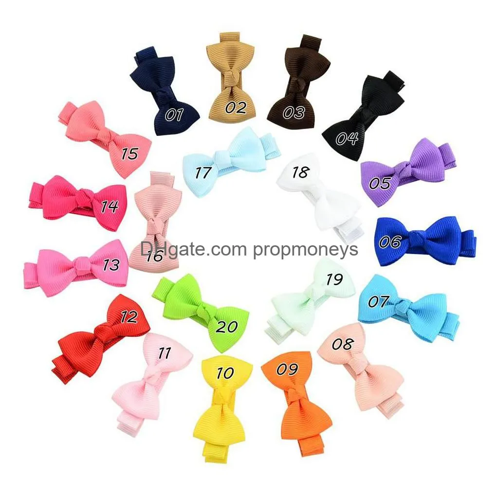 Hair Accessories 2Inch Baby Girls Small Bow Hairclips Barrettes Hair Accessories Mini Cute Hairpins Headbands Infant Toddler Headwear Dhpkb