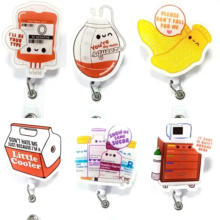 10 pcs/lot Custom Acrylic Medical Nurse Badge Reel Hospital Office Worker Gifts Badge Holder Daily Decoration Nurse Accessories