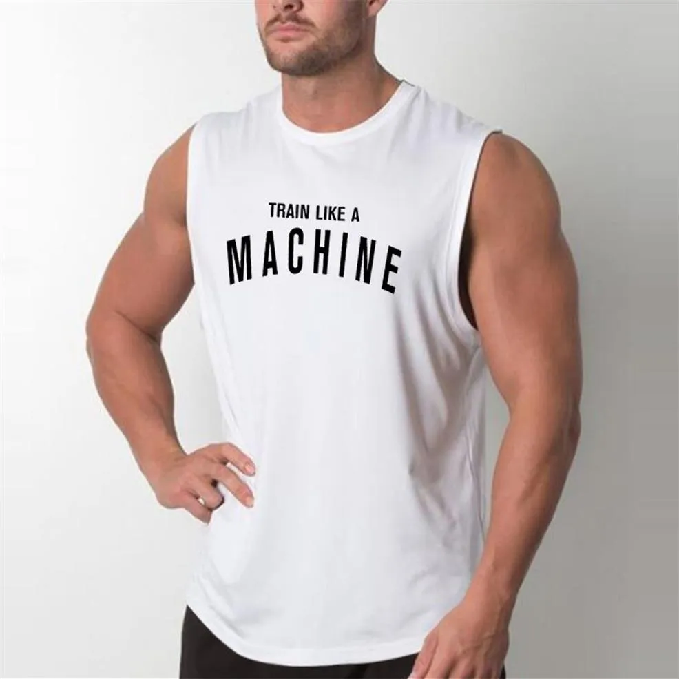 Brand Mens Tank Tops Sexy Fitness Bodybuilding Breathable Summer Singlets Slim Fitted Men's Tees Muscle Sleeveless Shirt246P