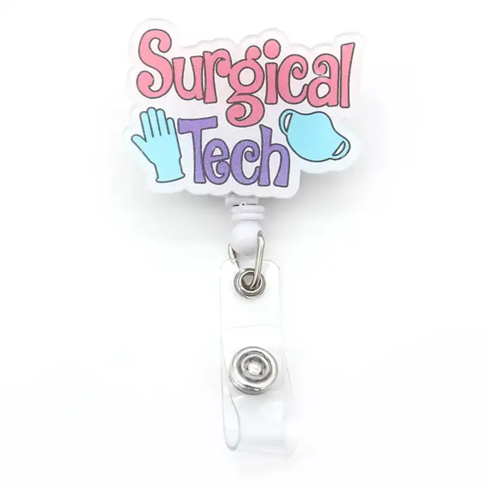 Funny Nurse Badge Reel - Retractable ID Holder With Sani Wipes Design, Healthcare Worker Accessory