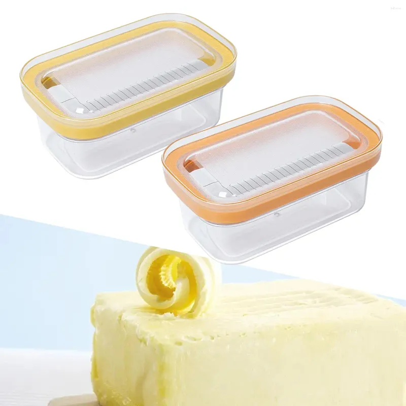 Plates Butter Keeper With Cutter Easy Cutting Rectangle Storage Box For Baking Home Kitchen Countertop Refrigerator