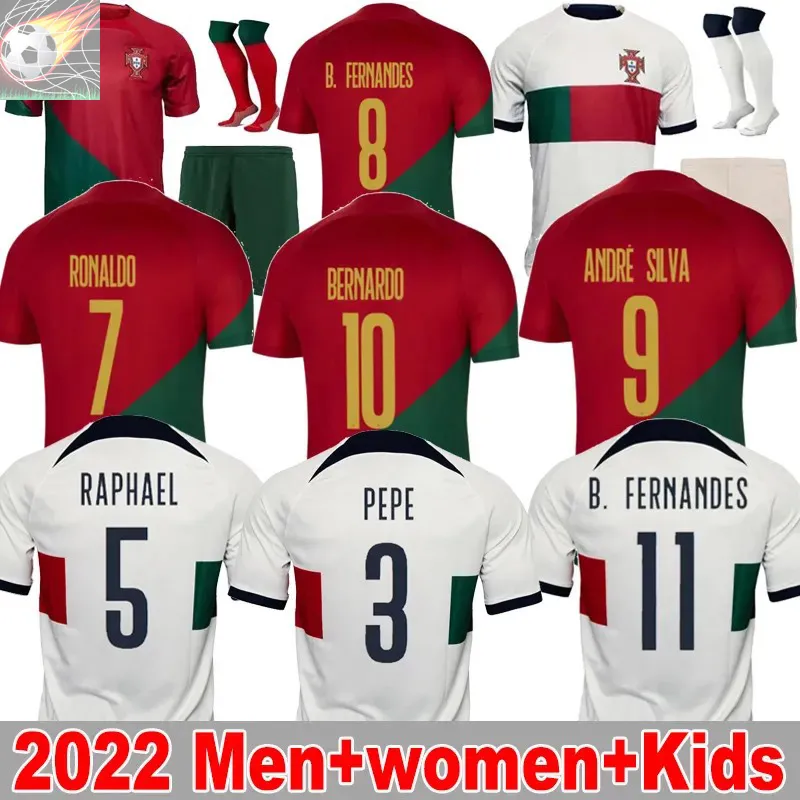 Ronaldo Portugal Soccer Jerseys 22 Ruben Ronaldo Men Kids Kit Women Shirts Pepe Joao Felix 2023 B.Fernandes Bernardo R.Sanches Diogo J Ronaldo World Cup Team Jersey