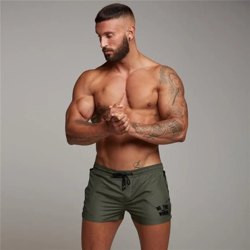 Summer Mens Shorts Elastic Midje Casual Gyms Bodybuilding Fitness Muscle Guys Short Pants B52-27 Men's276m