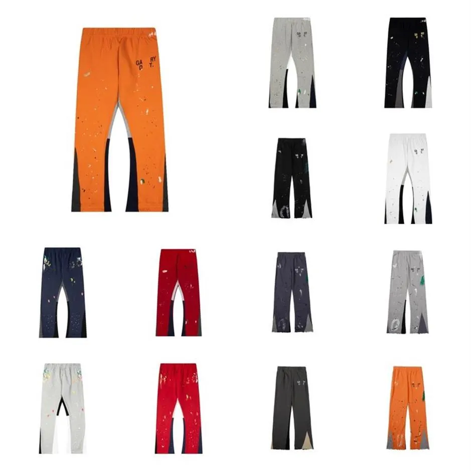 Diseñador Luxurys Mens Jeans Pantalones Galleryes Pantalones de sudor Departamentos Letra moteada Imprimir Pareja de mujeres sueltas Casual PA277M