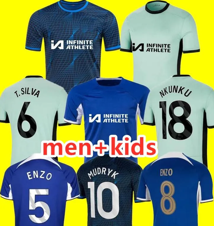 New 2023 2024 Nkunku Jackson CFC Soccer Jerseys Disasi 23 24 Enzo Fernandez Mudryk James Sterling Cucurella Cucwuemeka Footballka Shird Men Kids Kit Ugochukwu 159753