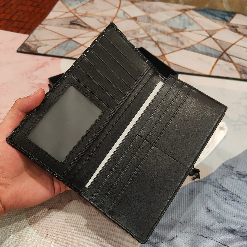 بدلة محفظة مصمم البطاقة حامل بطاقة Slim Long Long Case Case Business Passport Bag يأتي مع Box Portafoglio