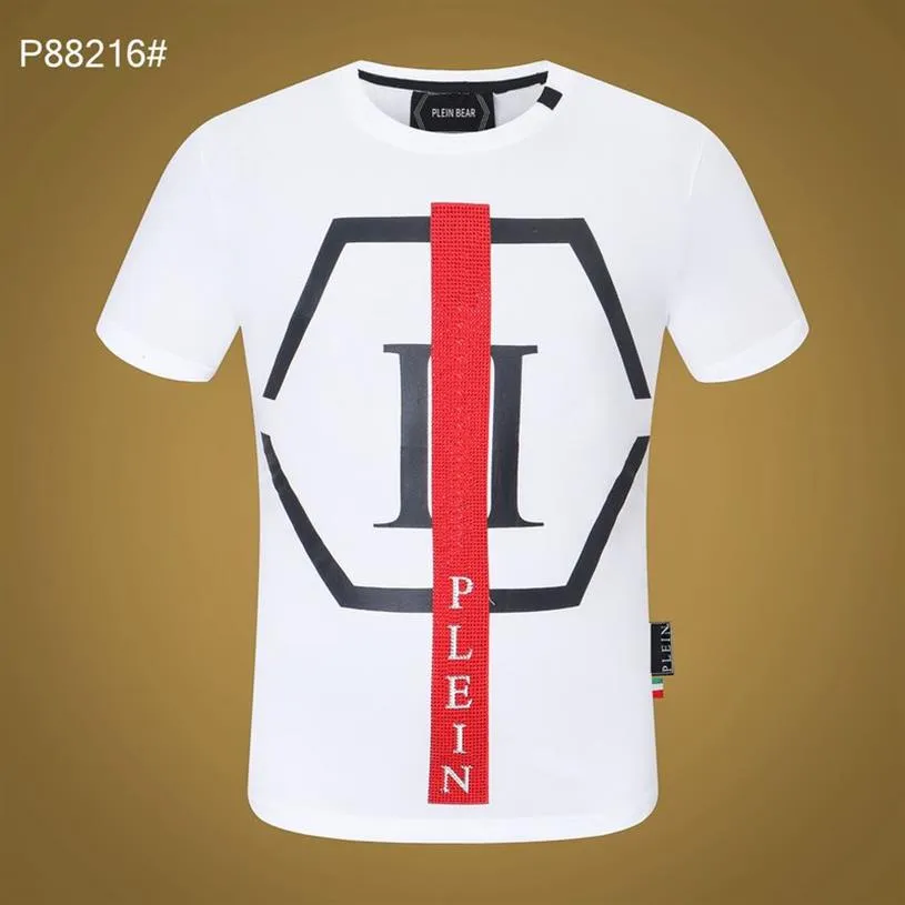 PLEIN URSO T CAMISA Dos Homens Designer Camisetas Roupas de Marca Strass Crânio Homens Camisetas Clássico de Alta Qualidade Hip Hop Streetwear Ts213W