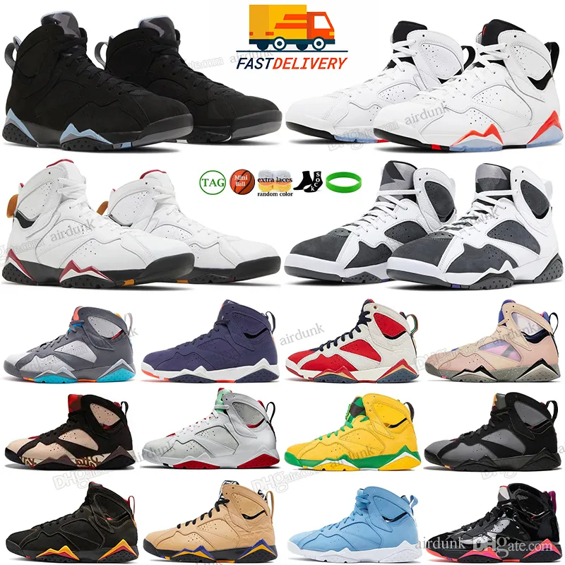 Jumpman 7 Men Basketball Shoes Chambray 7s White Infrared Flint Cardinal Citrus Afrobeats Pantone Bordeaux Patta Hare Sapphire Mens Sneakers Sneakers