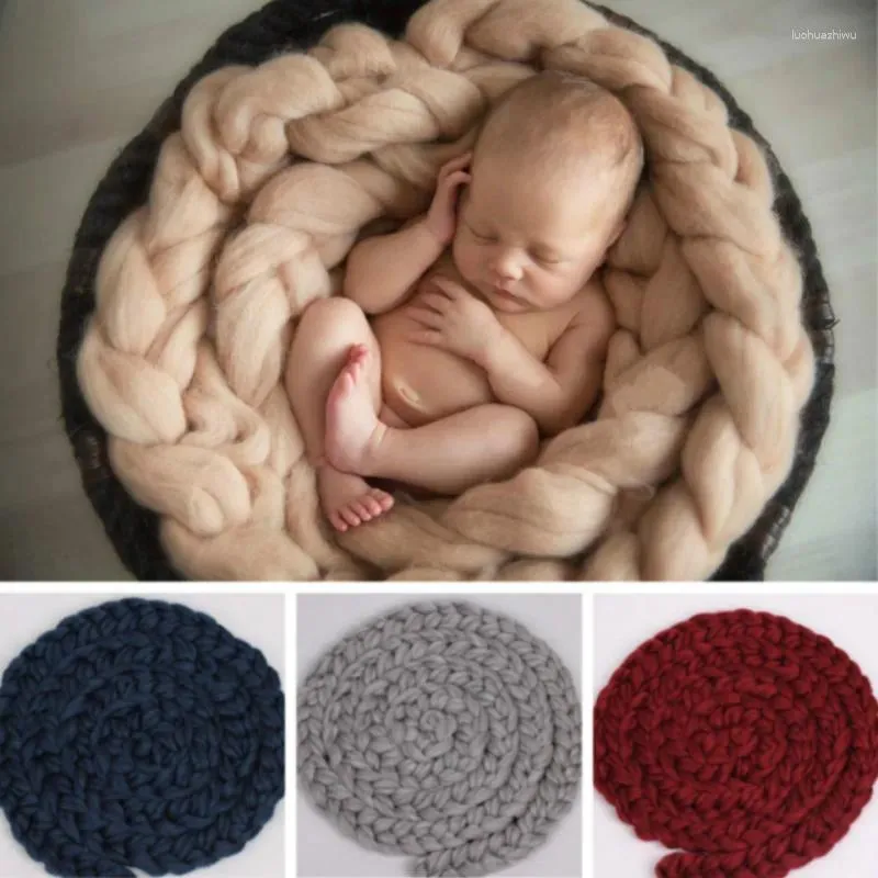 Blankets Born Pography Props Twist Coarse Woolen Yarn Baby Container Fillers Big Filling Infantil Accessory
