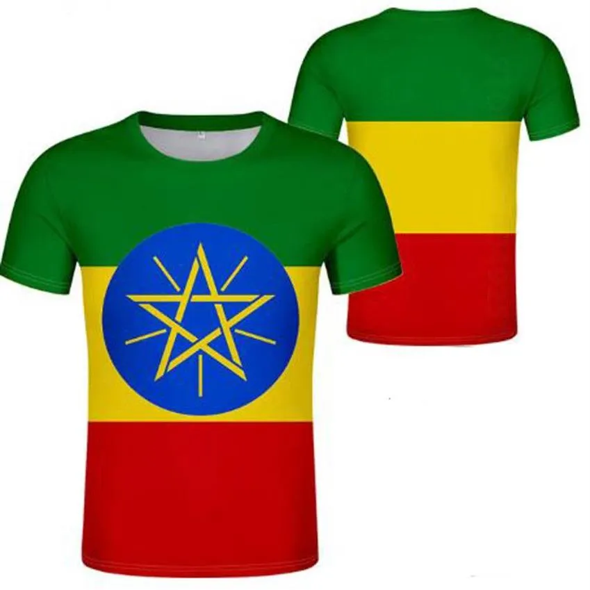 ETIOPIA maglietta fai da te su misura nome numero eth t-shirt nazione bandiera et logo etiope amarico college stampa po abbigliamento230i