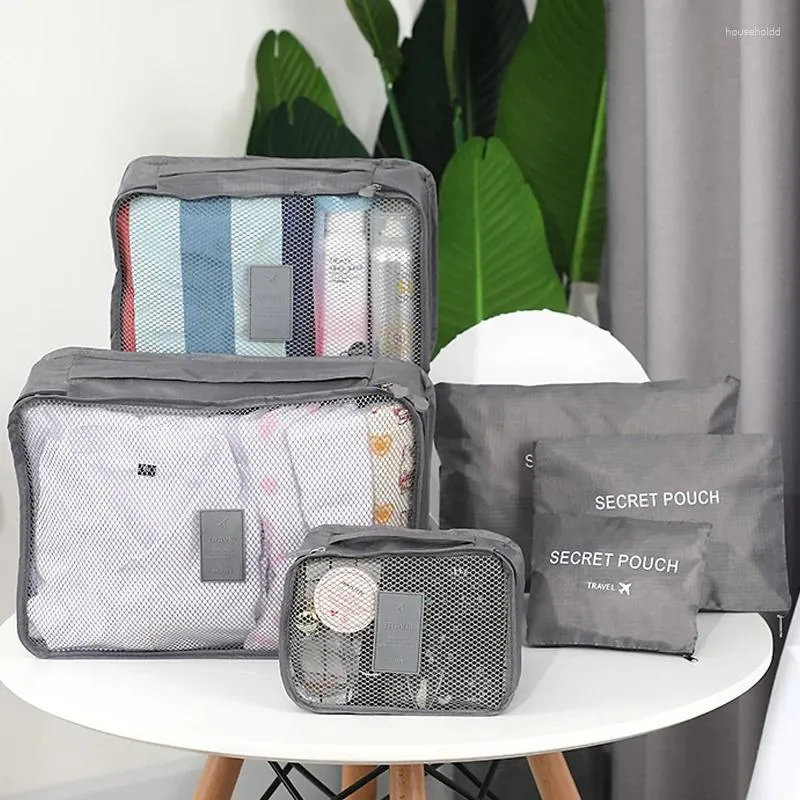 6Pcs Travel Storage Bag Set, Clothes Packing Organizer, Portable