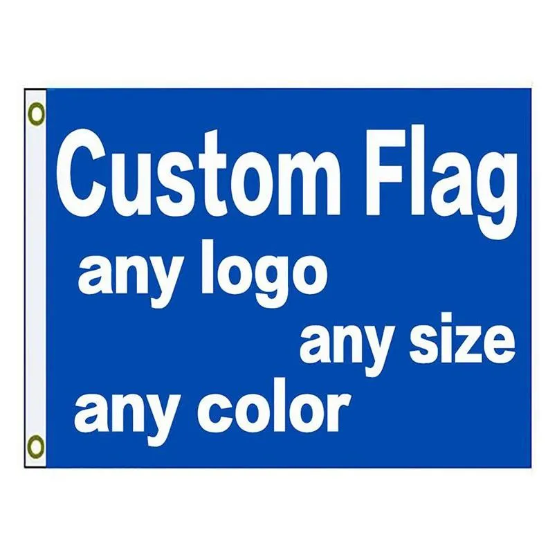 Banner Flagi Niestandardowy 3x5ft Banner Flag Flag z logo projektowym dla OEM DIY Diy Home Garden Extive Party Materia Dhfy5