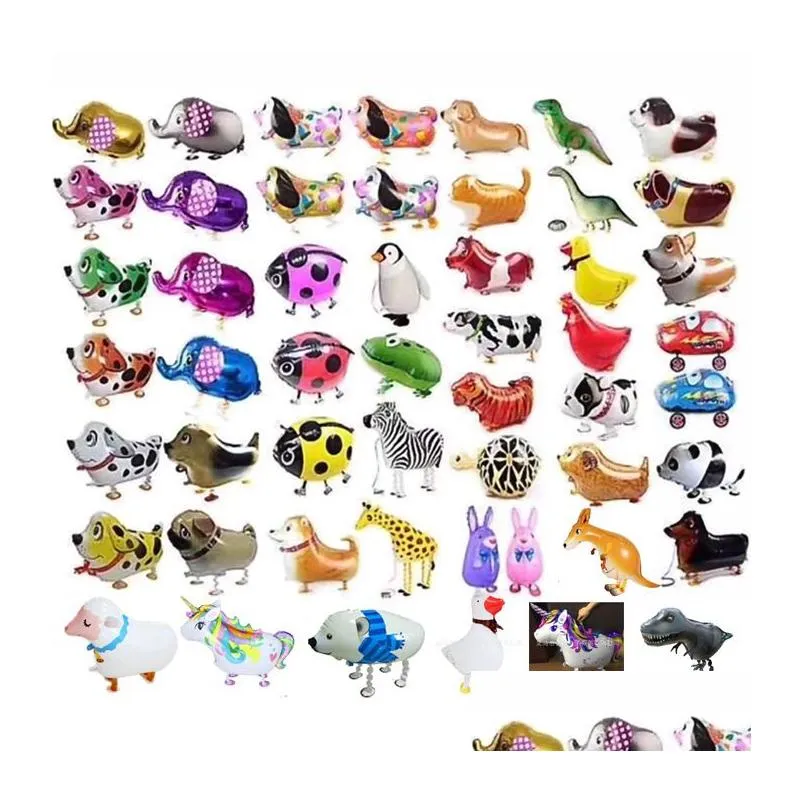 Party Favor Mignon Marcher Animal Hélium Ballons Chat Chien Dinosaure Air Ballons Décorations D'anniversaire Enfants Adt Événement Décoration Ballon Dhnaq