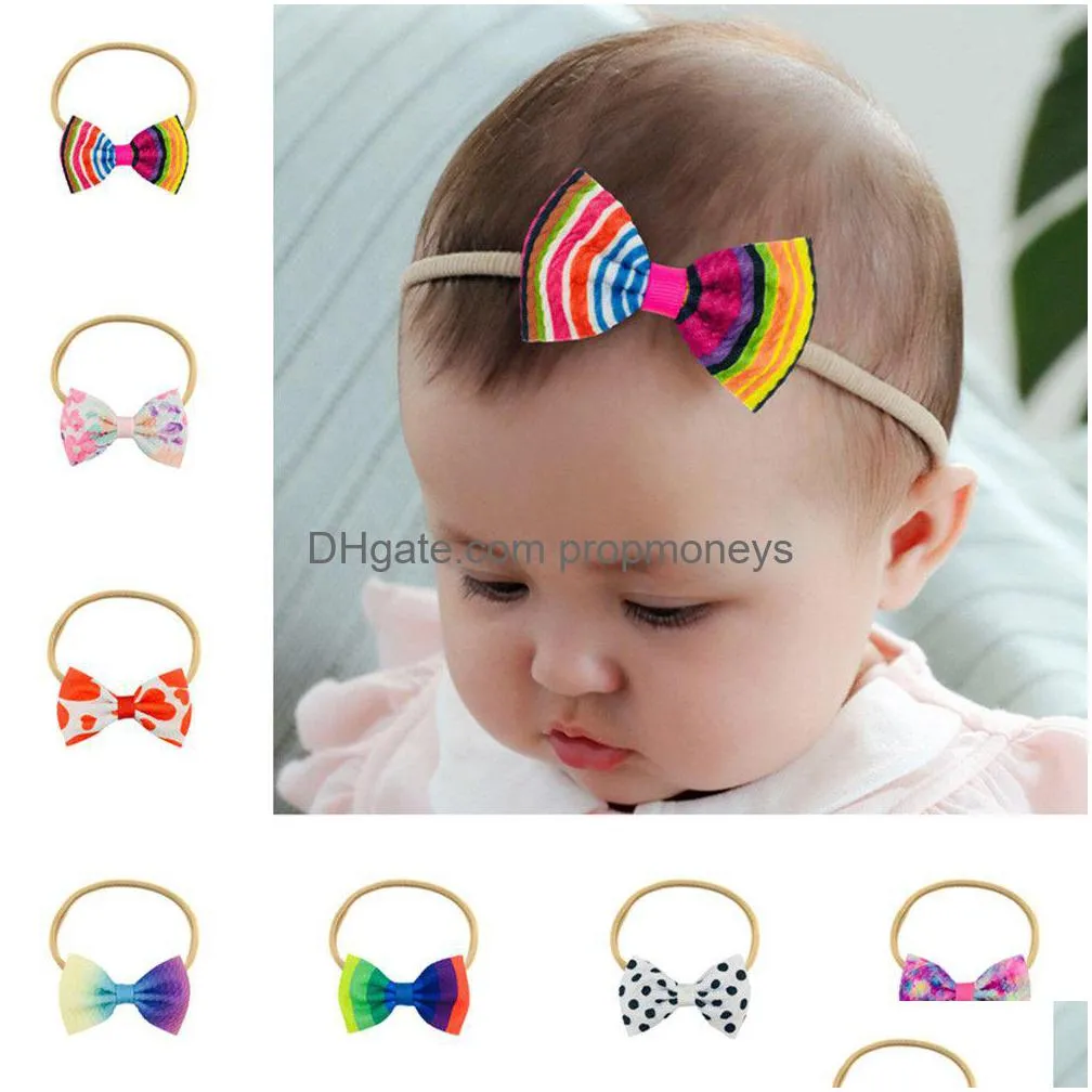 Hair Accessories Ins European And American Childrens Hair Accessories Diy Cloth Wide Hairband Baby Headgear Kids Headband Printing Big Dhqwh