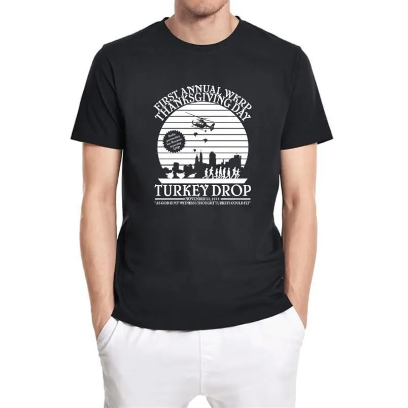 Homens camisetas Engraçado unisex camiseta primeiro anual wkrp dia de ação de graças turquia gota 1978 o-pescoço de algodão de alta qualidade tops tee218v