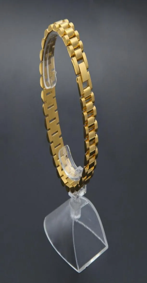 Bracelet à maillons de montre pour hommes, plaqué or, en acier inoxydable, bracelets de manchette, bijoux Hip Hop, cadeau 9471843