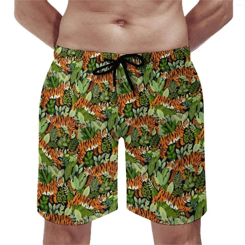 Men's Shorts Bengal Tiger Jungle Board Summer Animal Print Running Beach Males Comfortable Cute Plus Size Swimming Trunks