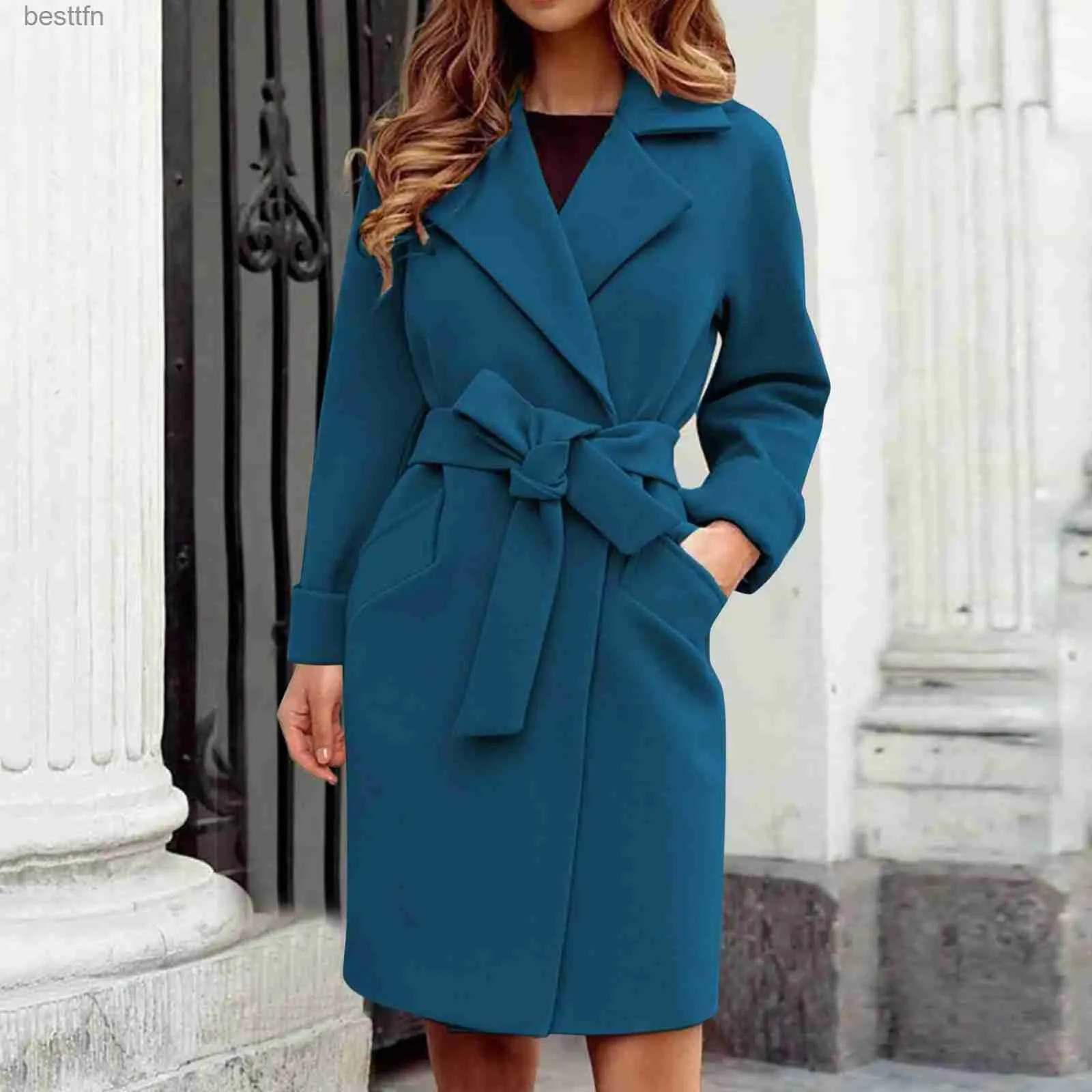 Winter long wool coat with double breasted 4700 Winter long wool coat with double breasted 4700