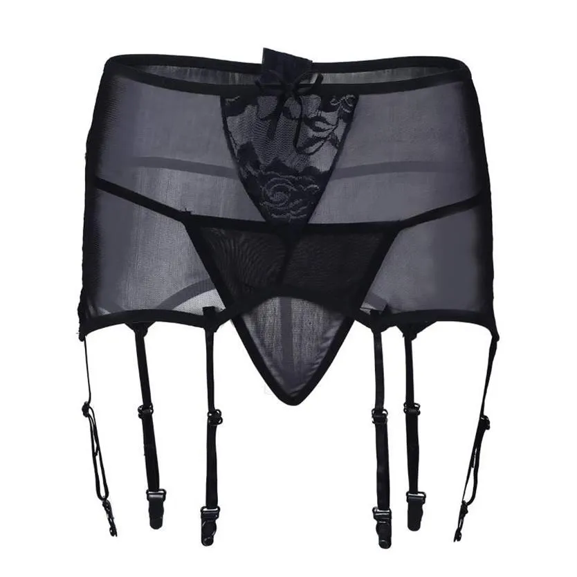 Culotte Femme Femmes Sexy Lingerie Slips Taille Haute Dentelle Jarretière Panty Chaussette Porte-Ceinture Attache Jarretelle Avec G-String213N