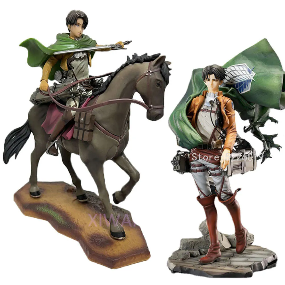 Finger Toys 18cm Attack på Titan Anime Figur Ichiban Kuji Levi Horse Action Figure Shingeki No Kyojin Levi Ackerman Figurin Model Doll Toy