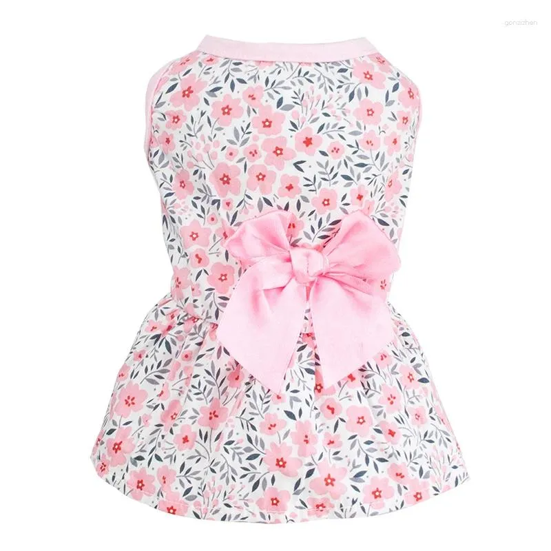 Vêtements de chien été petite robe florale arc princesse pour chiens chats robes de mariée Chihuahua chiot vêtements jupe