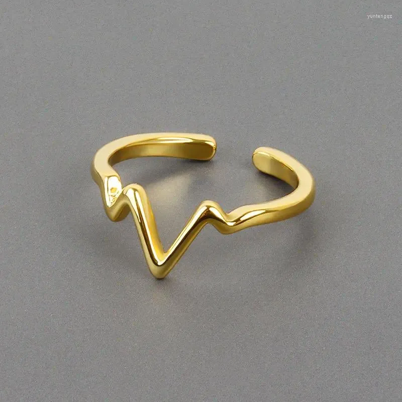 Anneaux de mariage Design original Lignes simples Battement de coeur pour les femmes Bijoux de fiançailles Cadeaux Bague