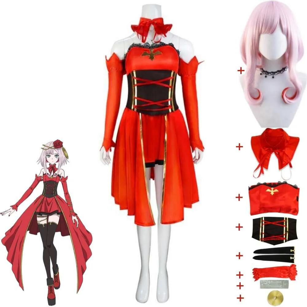 Cosplay anime takt op destiny unmei cosplay kostium peruka seksowna kobieta czerwona sukienka rekwizytów halloween scena gra rola odgrywać garnitur przebrania