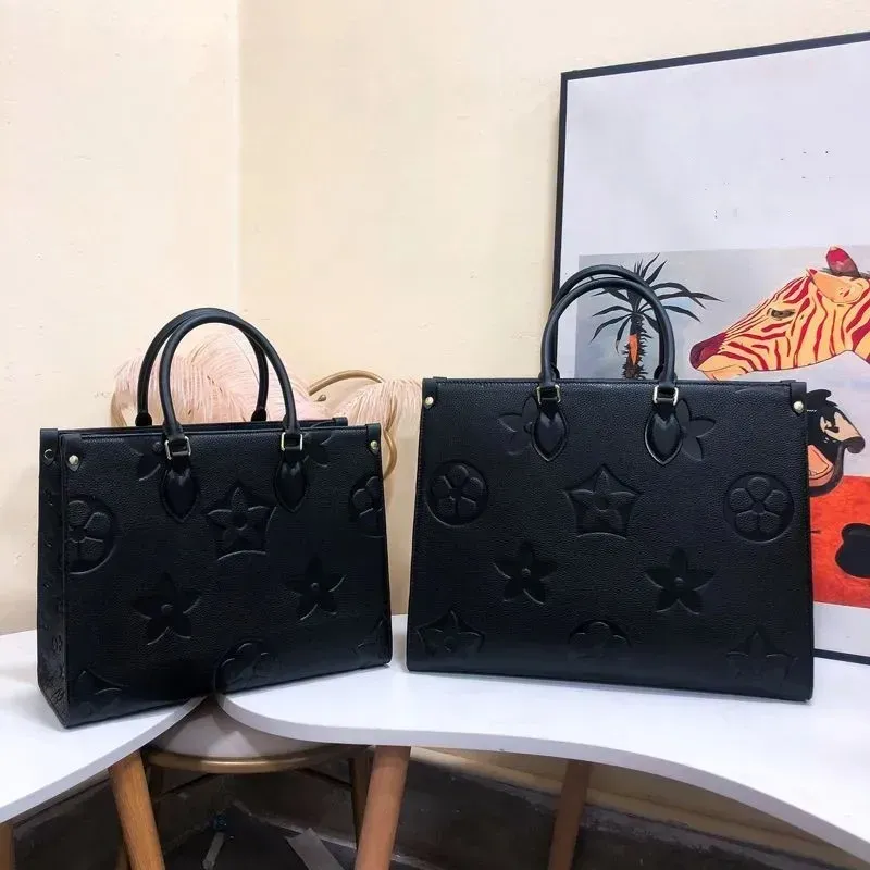 Designer väskor kvinnor väska handväskor präglade blommamonogram onthego gm mm louisites kvinnors handväska viutonity handväska på axel kvinnlig ryggsäck på språng