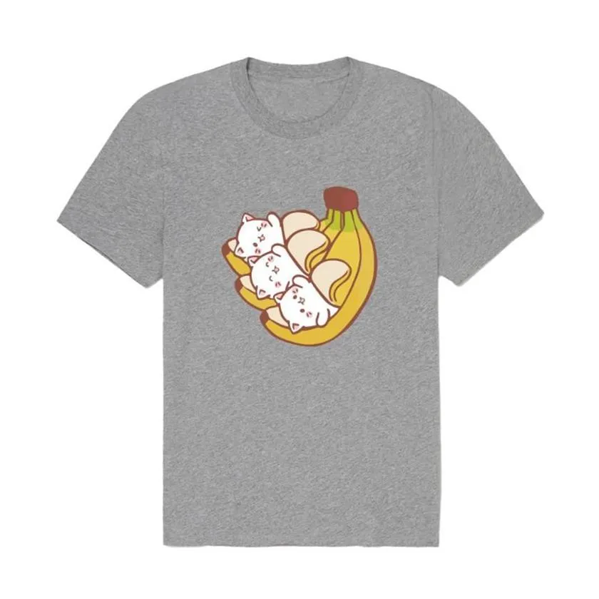 T-shirt da uomo stile trendy o-collo logo allentato stampa banana estate cotone harajuku manica corta t-shirt oversize casual to276k