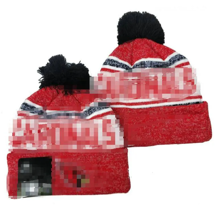 Men Knitted Cuffed Pom Cardinal Beanies Arizona Bobble Hats Sport Knit Hat Striped Sideline Wool Warm BasEball Beanies Cap For Women a0