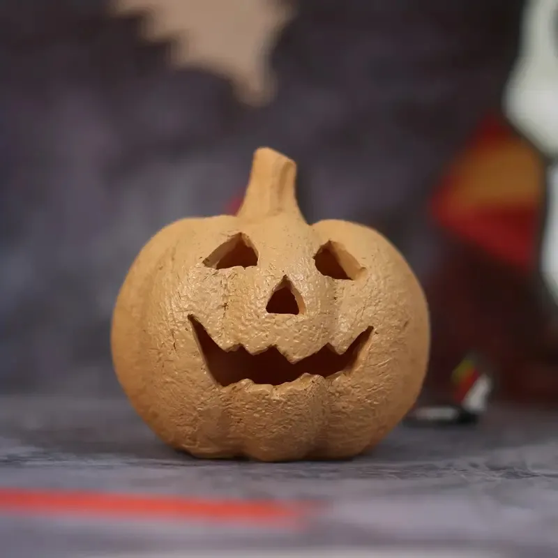 1 peça, abóboras de fogo de grés, abóbora de Halloween de cerâmica, lanterna Jack-O', decorações de Halloween, enfeites de Halloween, abóboras queimáveis, decoração de festa, presentes de Halloween