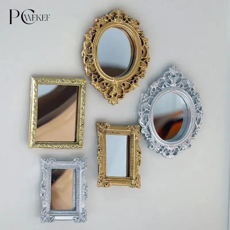 Accessoires pour maison de poupée 112 Accessoires de cadre miniature pour maison de poupée Meubles Miroir miniature Miroir de salle murale Miroir de maison de poupée 231013