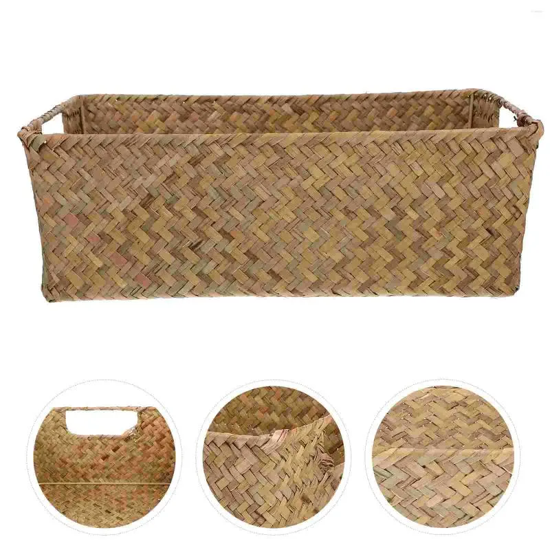 Dinnerware Sets Rattan Trash Can Kitchen Storage Box Trays Serving Sundries Organizing Basket