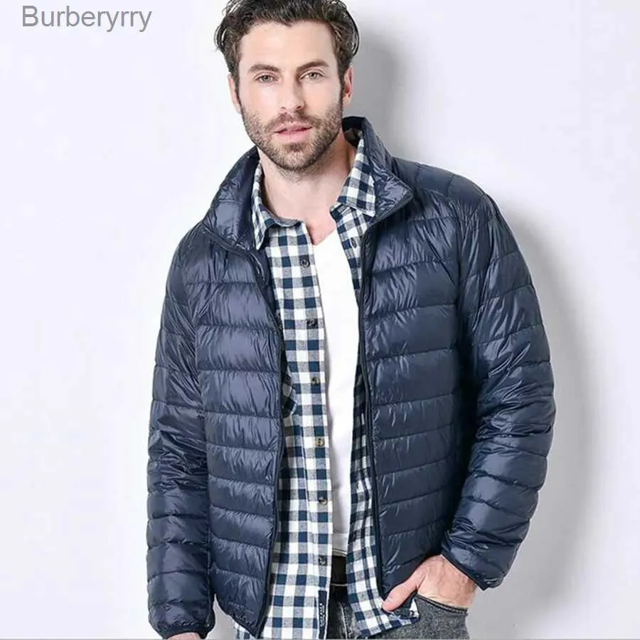 Men's Down Parkas Autumn Ultralight Thin Down Coat Feather Large Size Casual Short Jacket Men Standing Collar Down Jacket WholesaleL231014