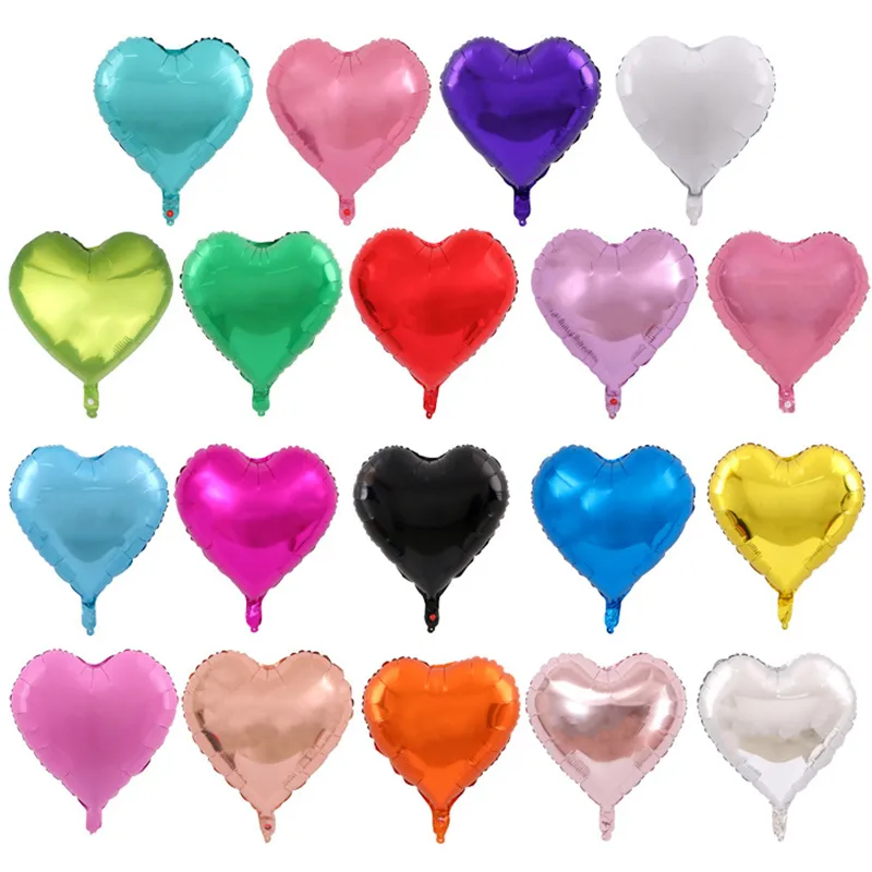 EW0104 50 Pack 18 Inch Heart Shaped Mylar Foil Balloons Valentines Day ...