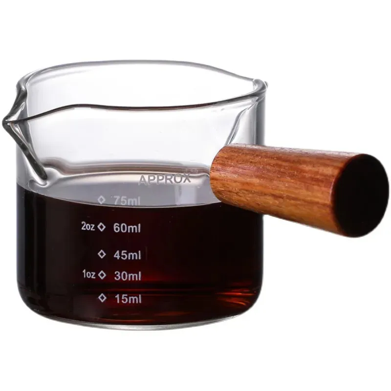 Measuring Tools Double Pour Spout Heat Resistant Glass Measuring Cup Coffee Cup High Borosilicate Glass 100ml Espresso Transfer Cup Milk Cup 231013