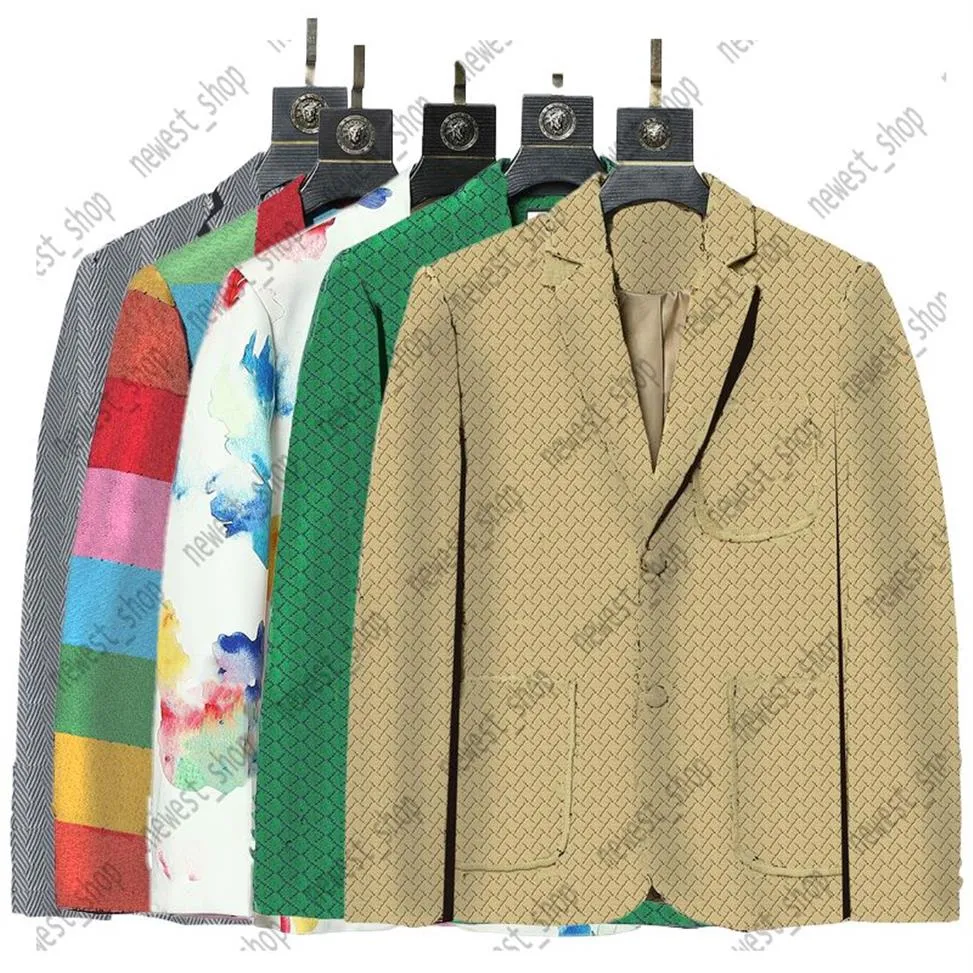 Ubrania w stylu zachodnim Męki Blazery Mix Style Designer Autumn Luksusowy płaszcz o położeniu Slim Fit Casual Animal Grid Geometry Patchwork PR232L