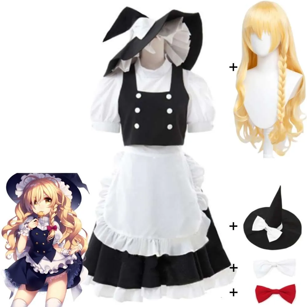 Cosplay Game Kirisame Marisa Touhou Projectproject Shrine Maiden Cosplay Costume Wig Anime Gensokyo Magician Maid Uniform Halloween Set