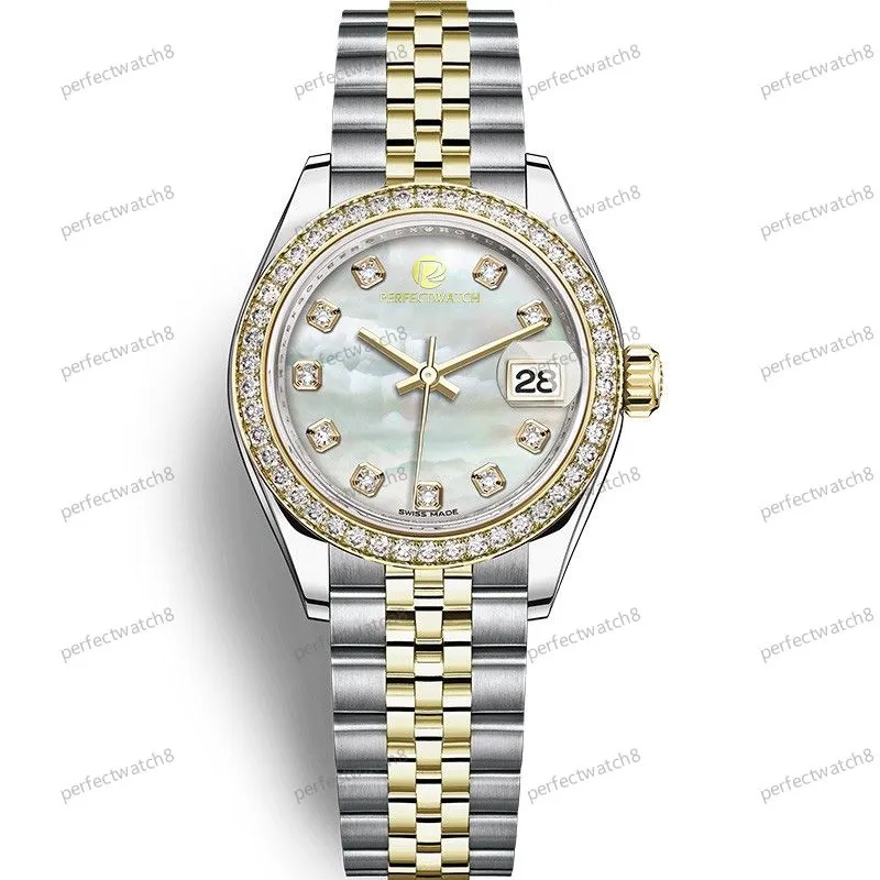 Reloj para mujer Reloj de diseñador Montre automatique Reloj de alta calidad Boss Correa de acero inoxidable Diamante Reloj Montre de Luxe resistente al agua Caja de joyería de regalo Reloj verde