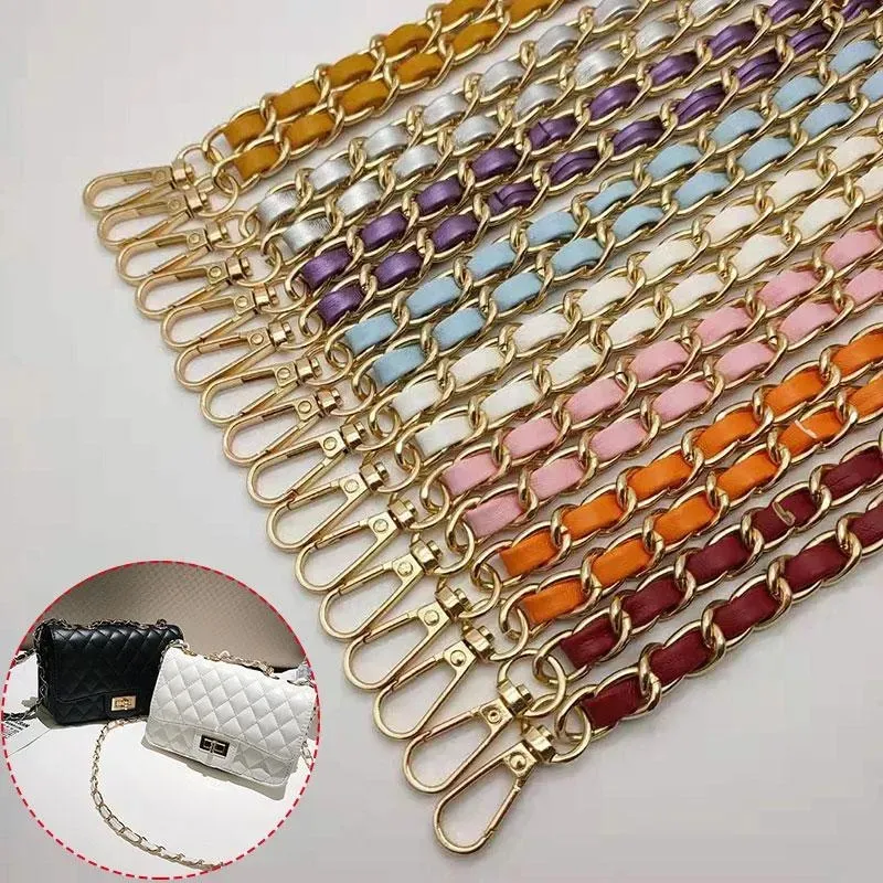 Accessoires voor tasonderdelen 110 cm PU-lederen tashandvat Vervanging metalen gouden ketting Schouder Crossbody-riemen Riem