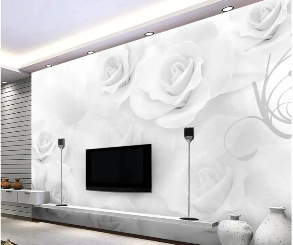Wallpapers Wallpaper For Walls 3d Modern Minimalist Rose Po Home Decoration