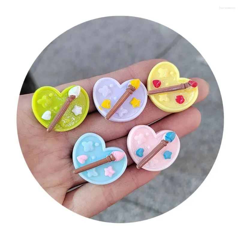 Dekorativa blommor 20/50/100 st Kawaii Ritningskort Flatback Harts Cabochon Fit telefon deco delar Diy Scrapbooking Hair Bows Center