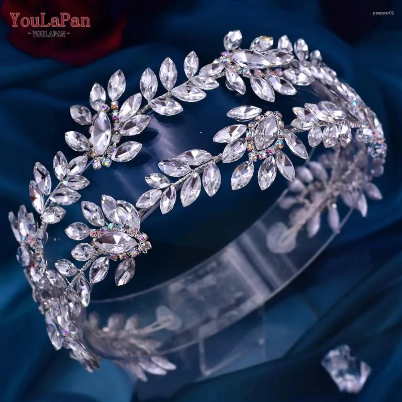 Pinces à cheveux TOPQUEEN HP450 accessoires de mariée bandeau de mariage en cristal à la mode coiffure de mariée couronne de concours pour fête diadème en strass