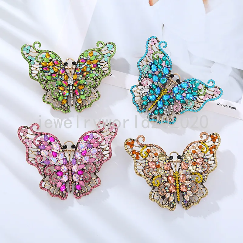 Luxo requintado completo incrustado zircão brilhante borboleta broche moda senhoras broche senhoras vestido de festa de casamento pino jóias presente