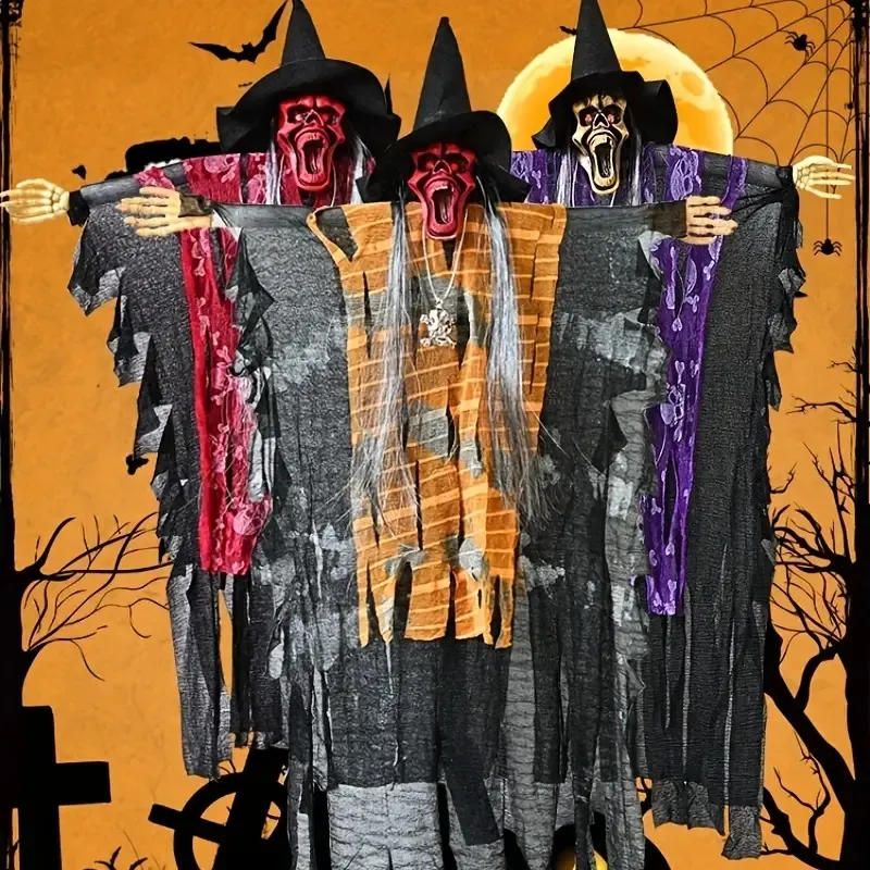 Halloween Props Hanging Cold Skull Decoration, Home Store Walls, Doors, Trees Hanging Ghost Decoration