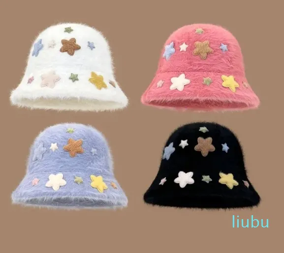 Hair Fisherman Hat Women Winter Plush Thickened Bucket Hats Outdoor Versatile Trend Warm Basin Cap