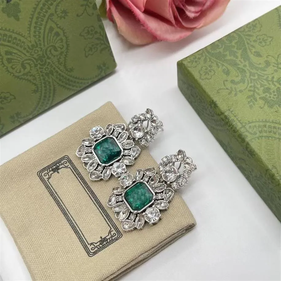 2022 Yeni Moda Knot Kristal Küpeler Lüks Tasarımcı Küpe Bayanlar Düğün Partisi Çift Hediye Takı Box284h