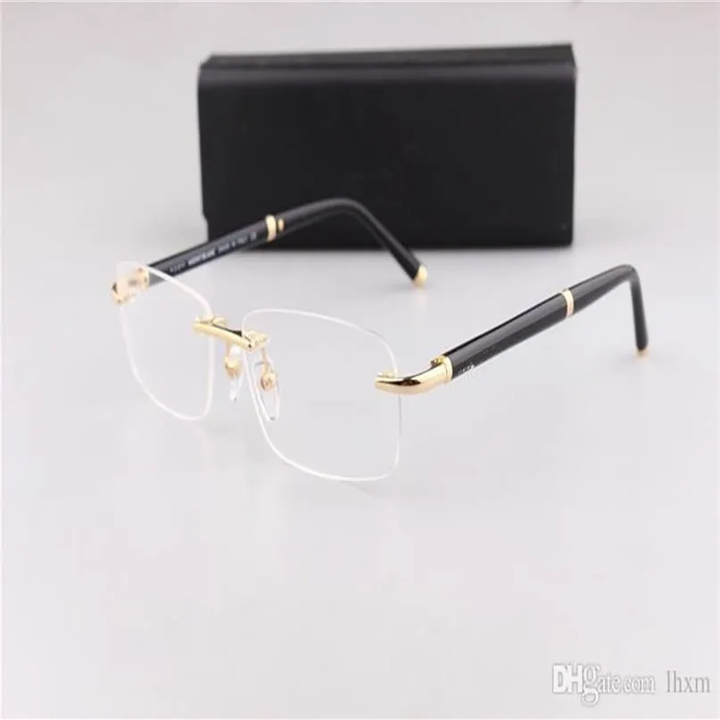 brand factory outlet Classical brand 374 business rimless men square glasses frame for prescription eyewear with original packing 246e