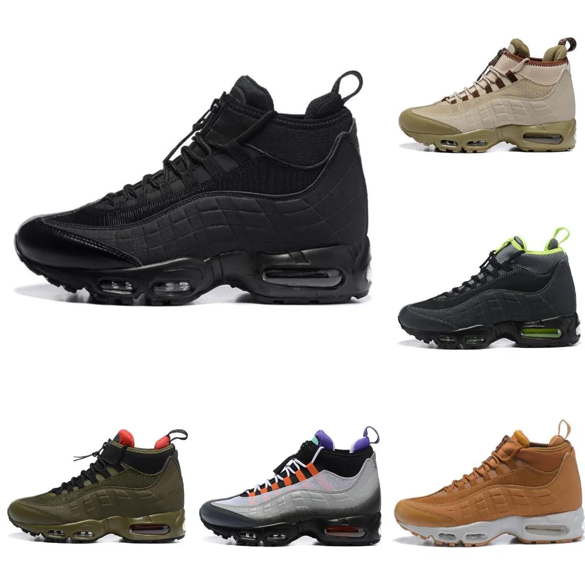 Projektant 95 95s Sneakerboot Mid Men Buty do biegania Sneaker Antracyt Volt Triple Black Czerwona Pszenica Dark Loden Neon Mens Trainers Sports Snekaers 40-46